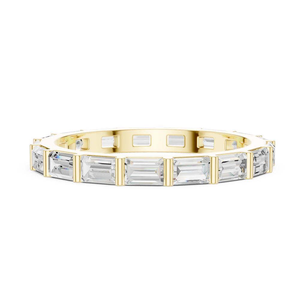 0.34 CTW 14K Gold Emerald D Color Moissanite Eternity Band
