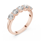 Five Stone Round 1.50 CTW 18K Gold VVS1 Lab Grown Anniversary Diamond Ring