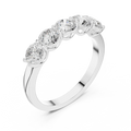 Five Stone Round 1.50 CTW 18K Gold VVS1 Lab Grown Anniversary Diamond Ring