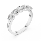 Five Stone Round 1.50 CTW 18K Gold VVS1 Lab Grown Anniversary Diamond Ring