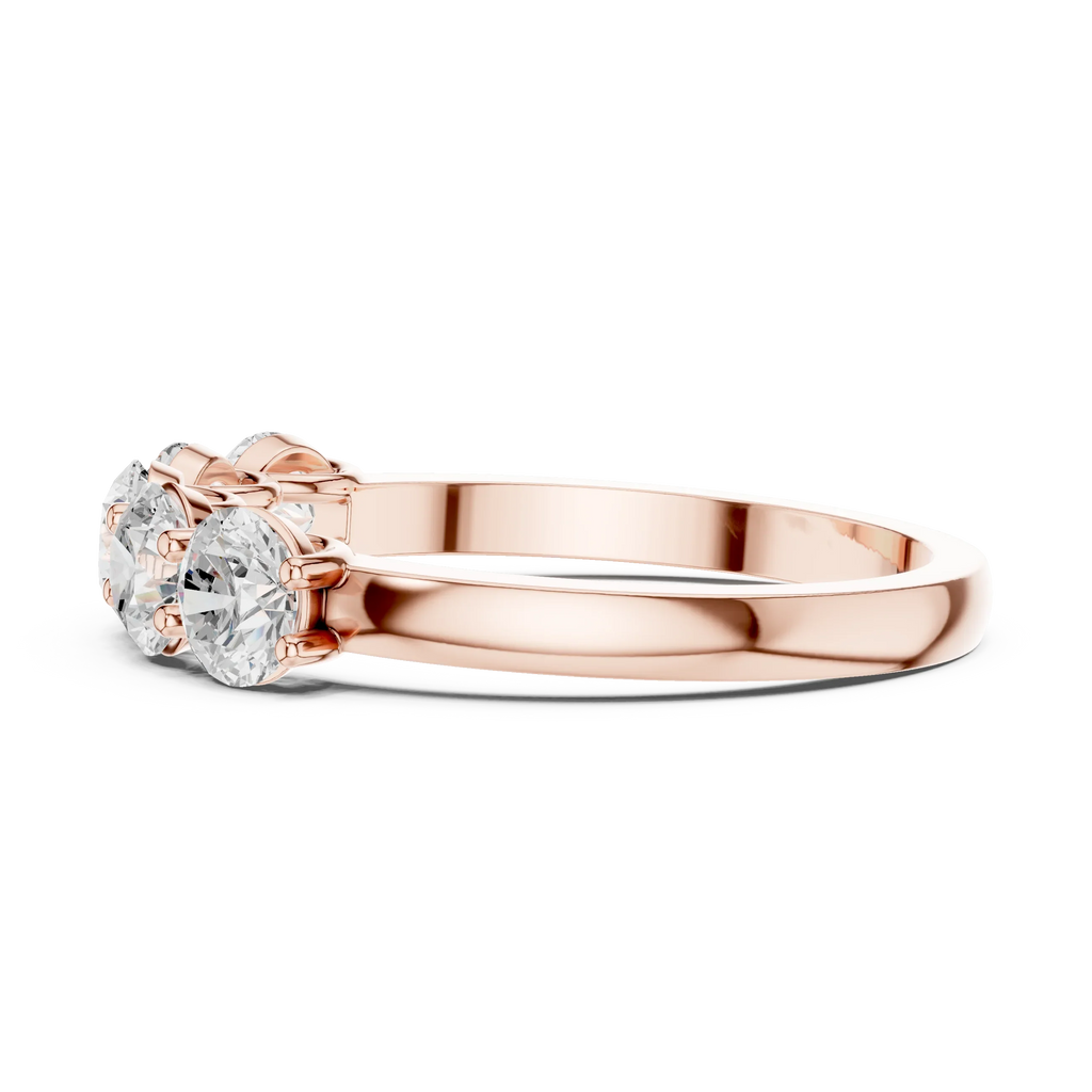 Five Stone Round 1.50 CTW 18K Gold VVS1 Lab Grown Anniversary Diamond Ring