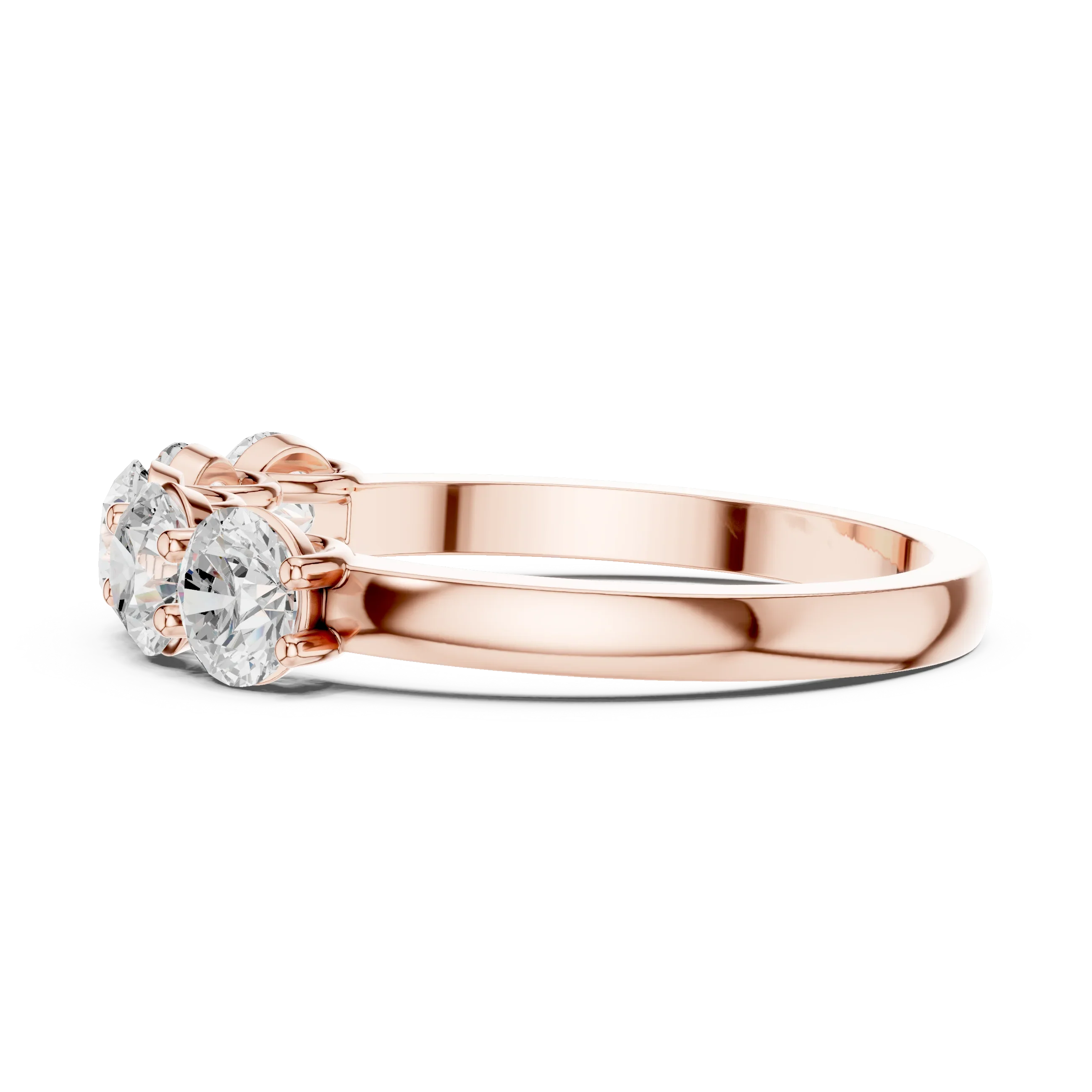 Five Stone Round 1.50 CTW 18K Gold VVS1 Lab Grown Anniversary Diamond Ring