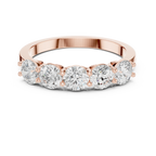 Five Stone Round 1.50 CTW 18K Gold VVS1 Lab Grown Anniversary Diamond Ring