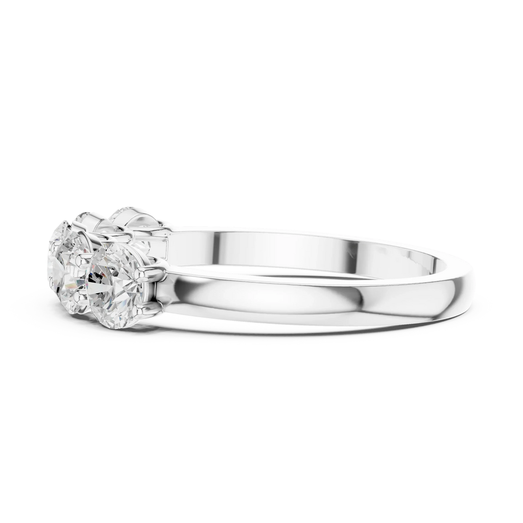 Five Stone Round 1.50 CTW 18K Gold VVS1 Lab Grown Anniversary Diamond Ring