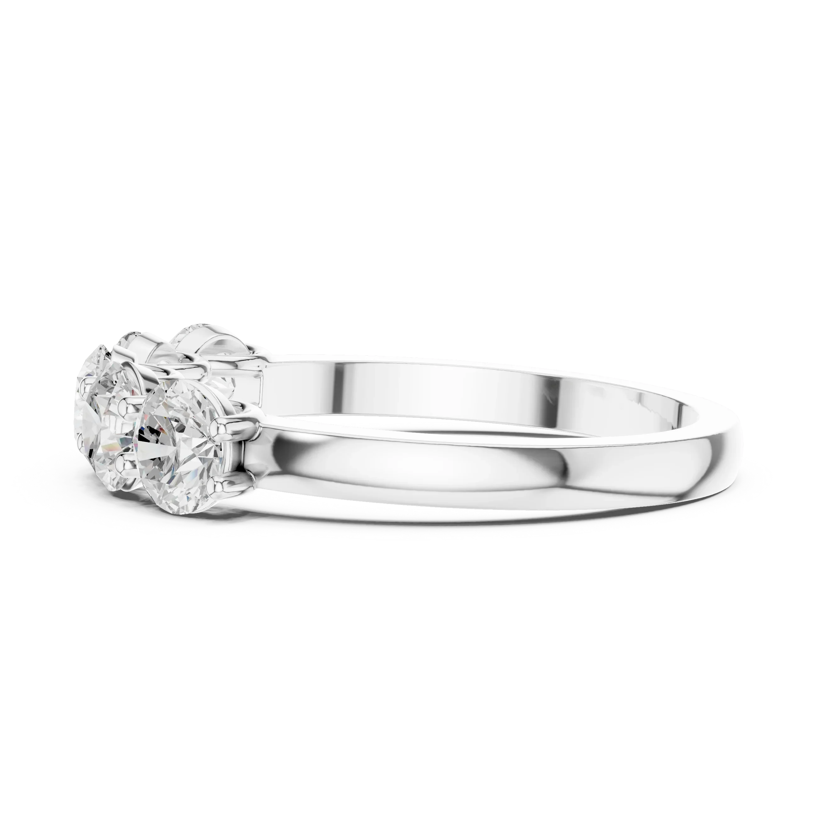 Five Stone Round 1.50 CTW 18K Gold VVS1 Lab Grown Anniversary Diamond Ring