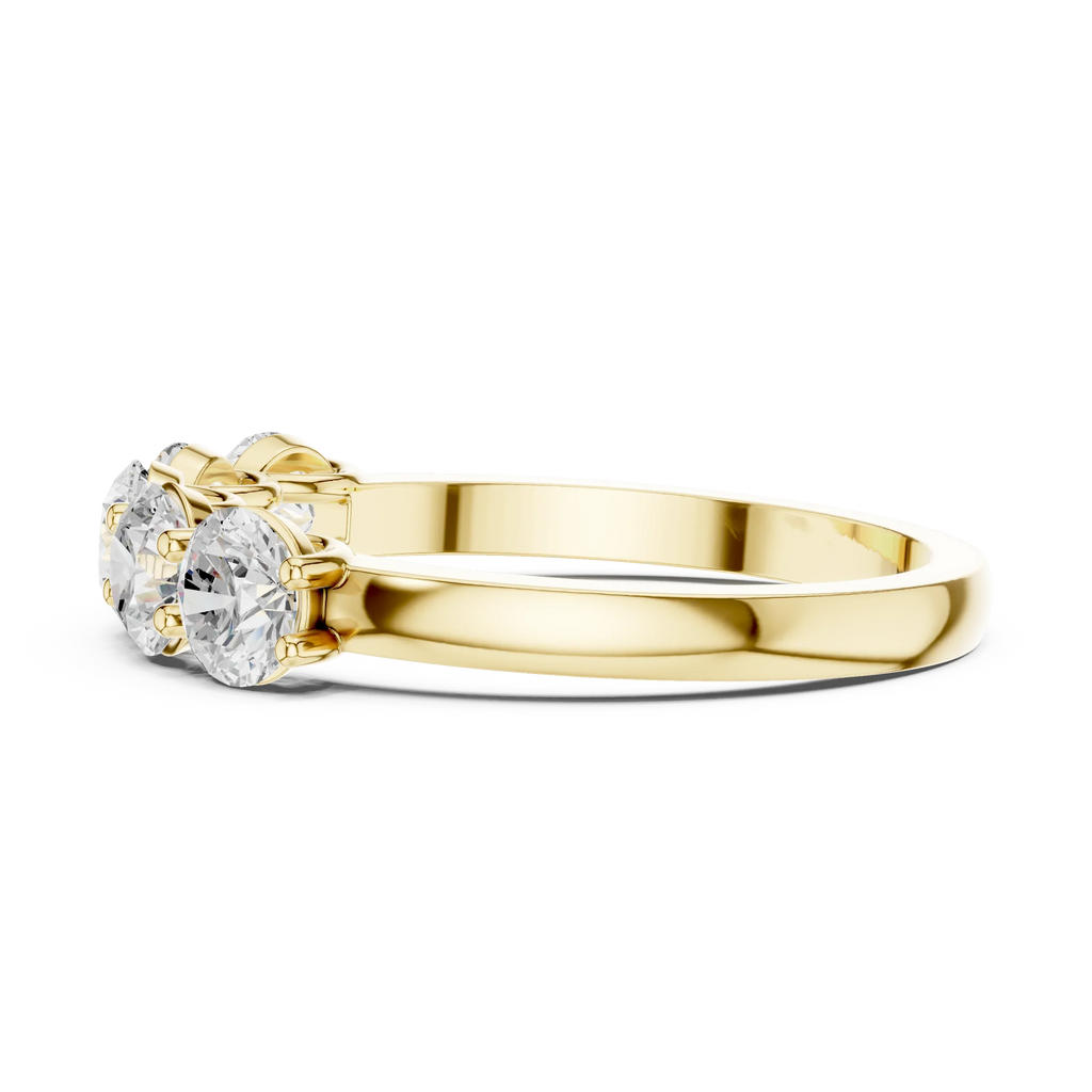 Five Stone Round 1.50 CTW 18K Gold VVS1 Lab Grown Anniversary Diamond Ring
