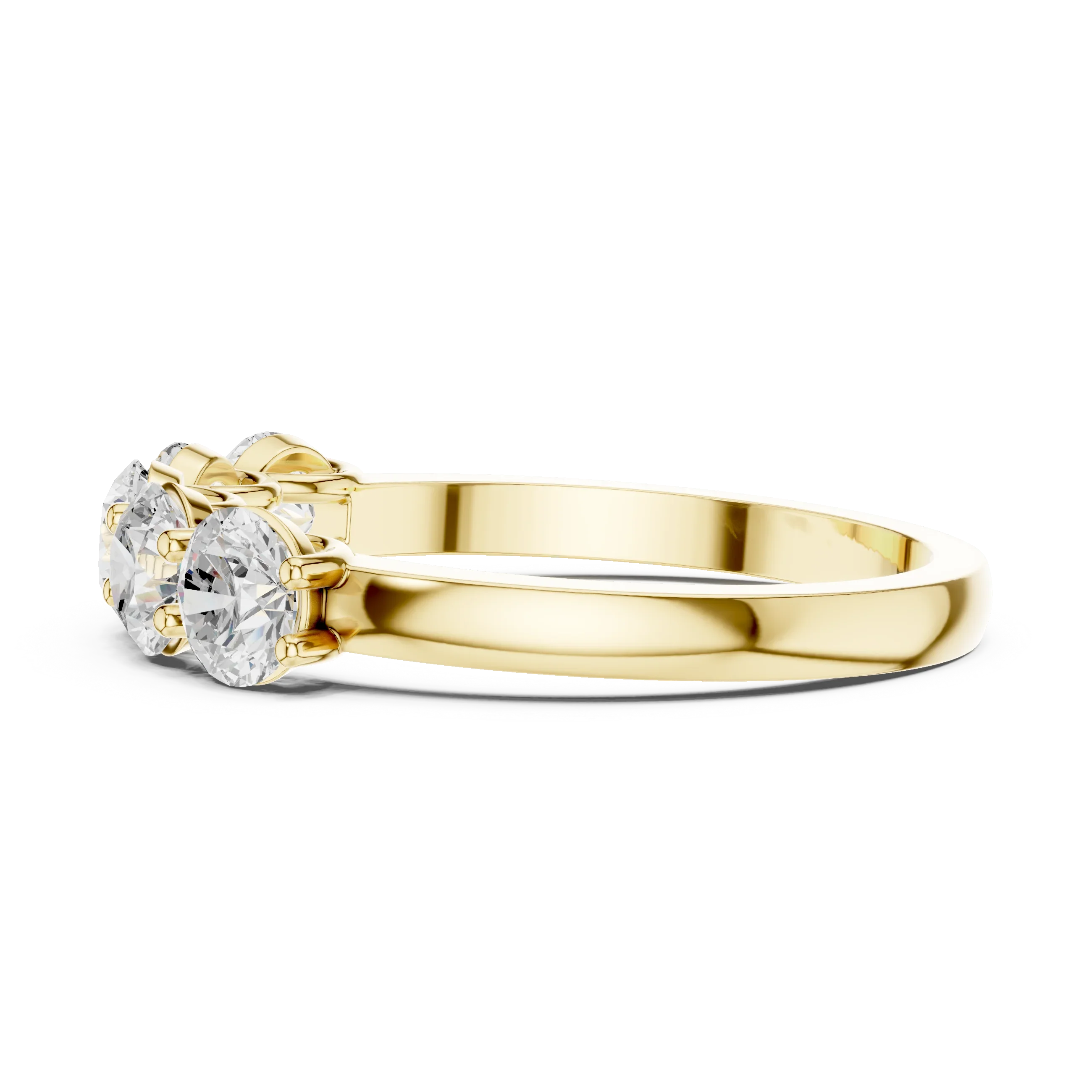 Five Stone Round 1.50 CTW 18K Gold VVS1 Lab Grown Anniversary Diamond Ring