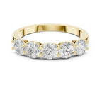 Five Stone Round 1.50 CTW 18K Gold VVS1 Lab Grown Anniversary Diamond Ring