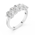 Five Stone Oval 0.21 CTW Rose 10K Gold VVS Moissanite Wedding Band