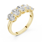 Five Stone Oval 0.21 CTW Rose 10K Gold VVS Moissanite Wedding Band
