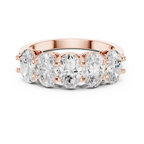 Five Stone Oval 0.21 CTW Rose 10K Gold VVS Moissanite Wedding Band