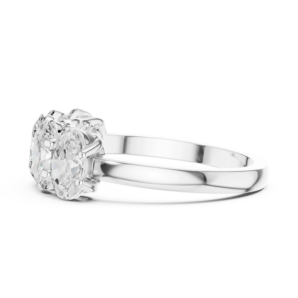 Five Stone Oval 0.21 CTW Rose 10K Gold VVS Moissanite Wedding Band