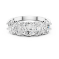 Five Stone Oval 0.21 CTW Rose 10K Gold VVS Moissanite Wedding Band