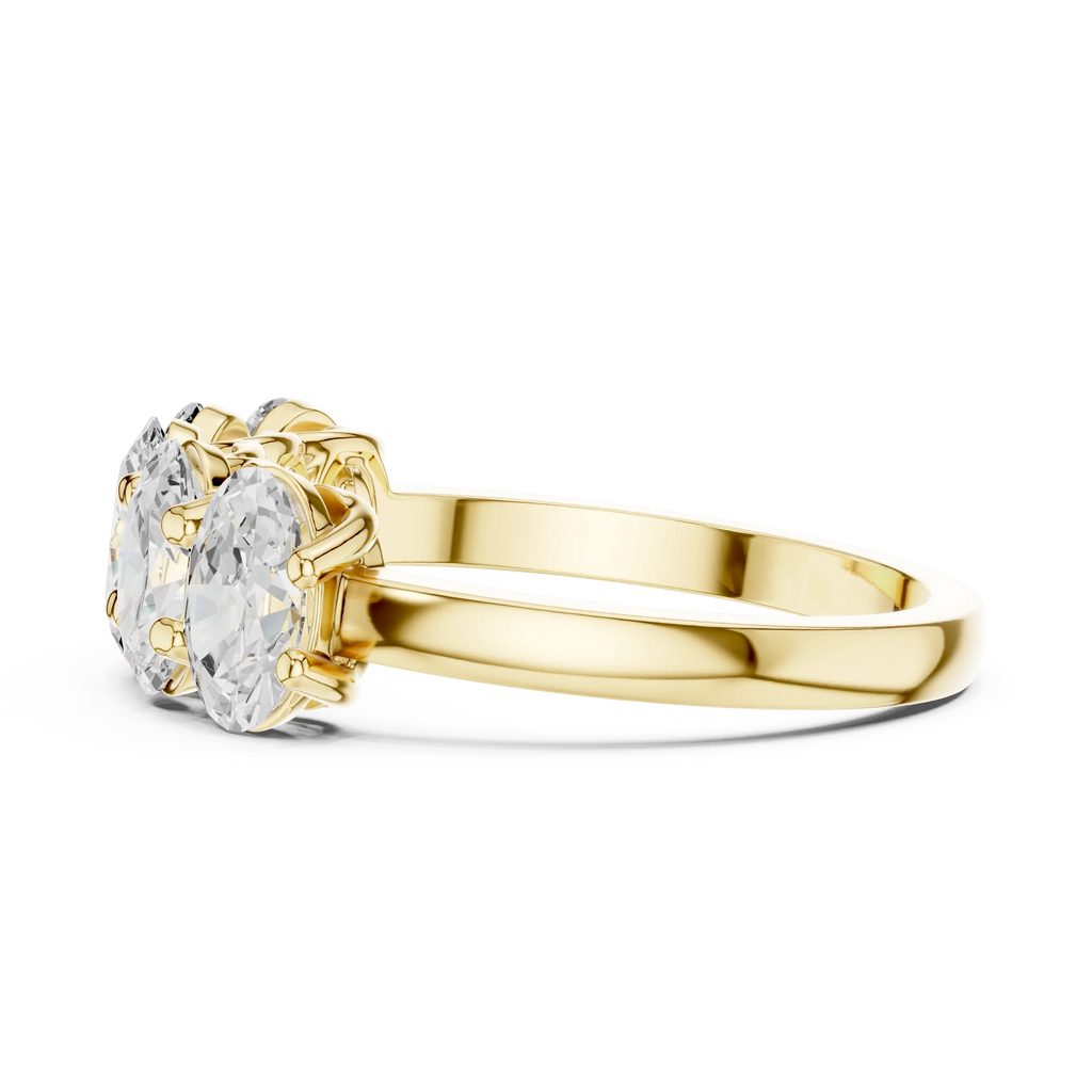 Five Stone Oval 0.21 CTW Rose 10K Gold VVS Moissanite Wedding Band