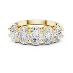 Five Stone Oval 0.21 CTW Rose 10K Gold VVS Moissanite Wedding Band