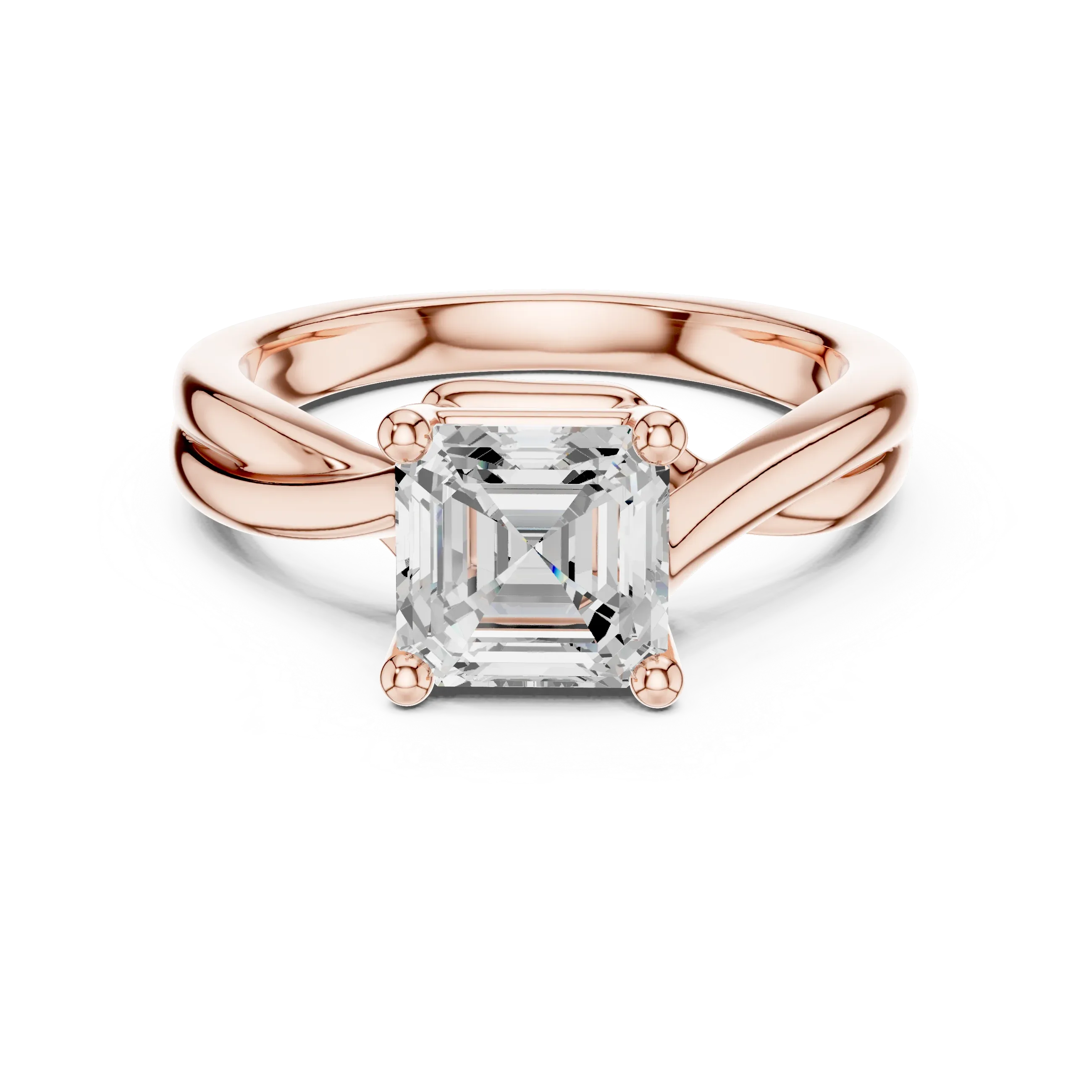 2.00 CT VVS1 D Color Asscher Cut Solitaire Diamond Engagement Ring