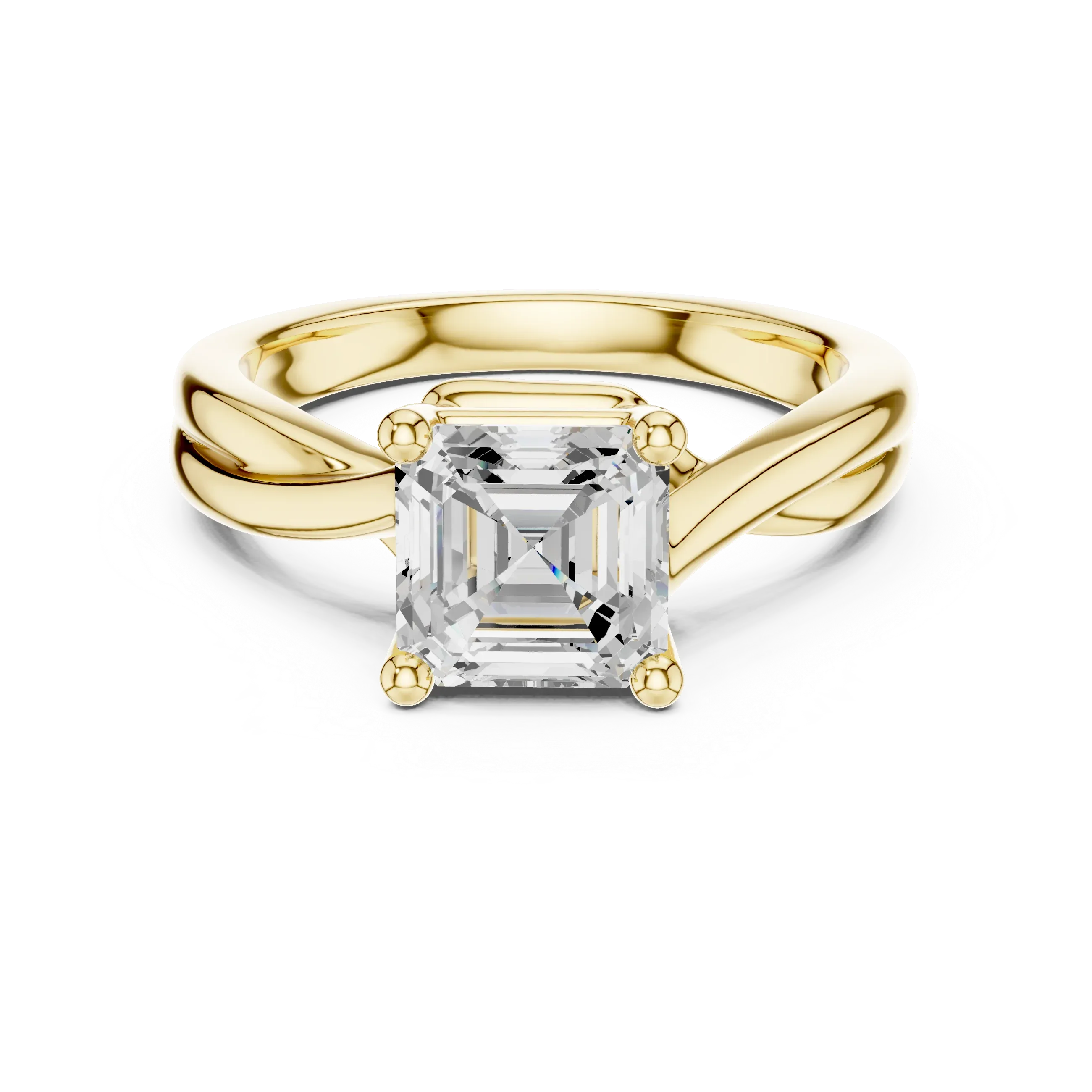 2.00 CT VVS1 D Color Asscher Cut Solitaire Diamond Engagement Ring