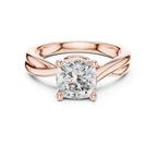 2.00 CT VVS1 D Color Cushion Cut Solitaire Diamond Engagement Ring