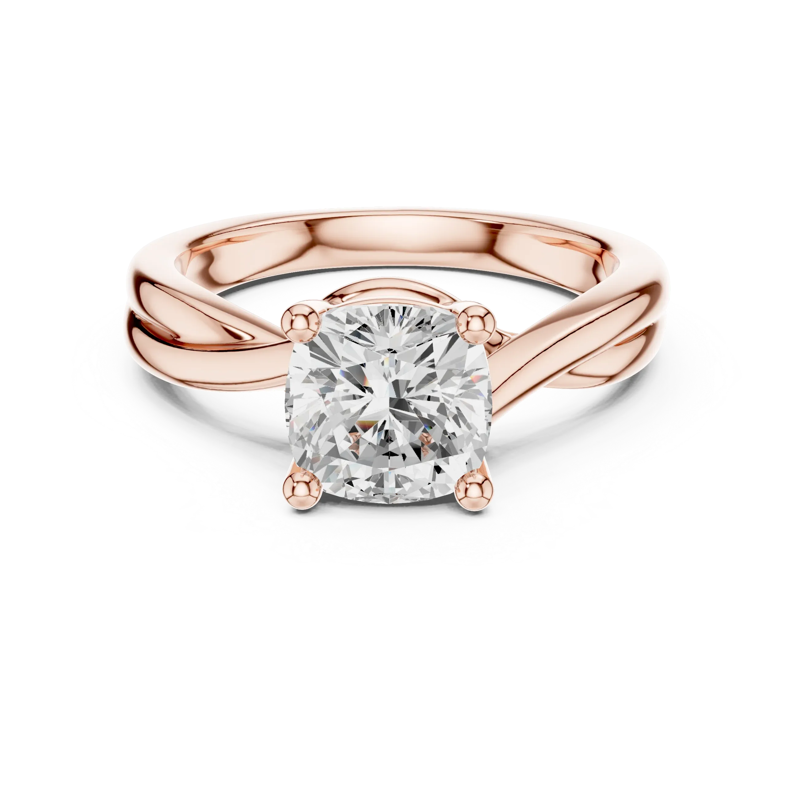 2.00 CT VVS1 D Color Cushion Cut Solitaire Diamond Engagement Ring