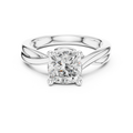 2.00 CT VVS1 D Color Cushion Cut Solitaire Diamond Engagement Ring