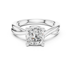 2.00 CT VVS1 D Color Cushion Cut Solitaire Diamond Engagement Ring