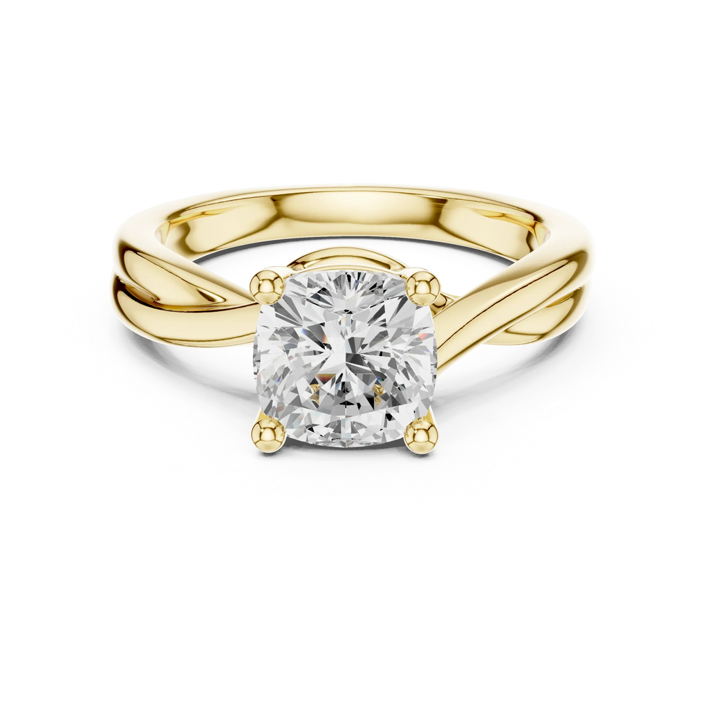 2.00 CT VVS1 D Color Cushion Cut Solitaire Diamond Engagement Ring
