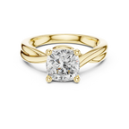 2.00 CT VVS1 D Color Cushion Cut Solitaire Diamond Engagement Ring