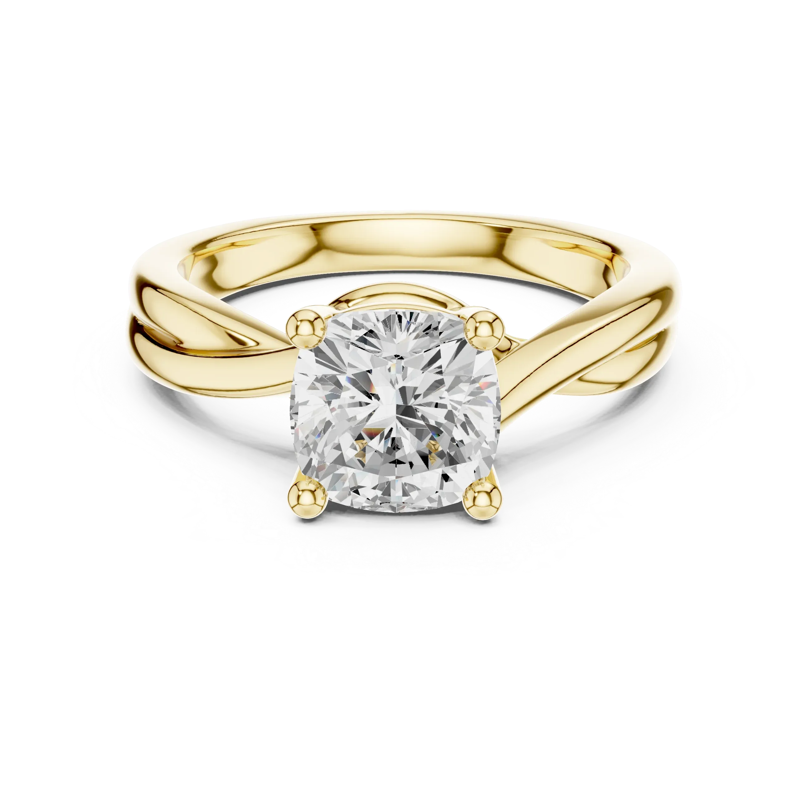 2.00 CT VVS1 D Color Cushion Cut Solitaire Diamond Engagement Ring