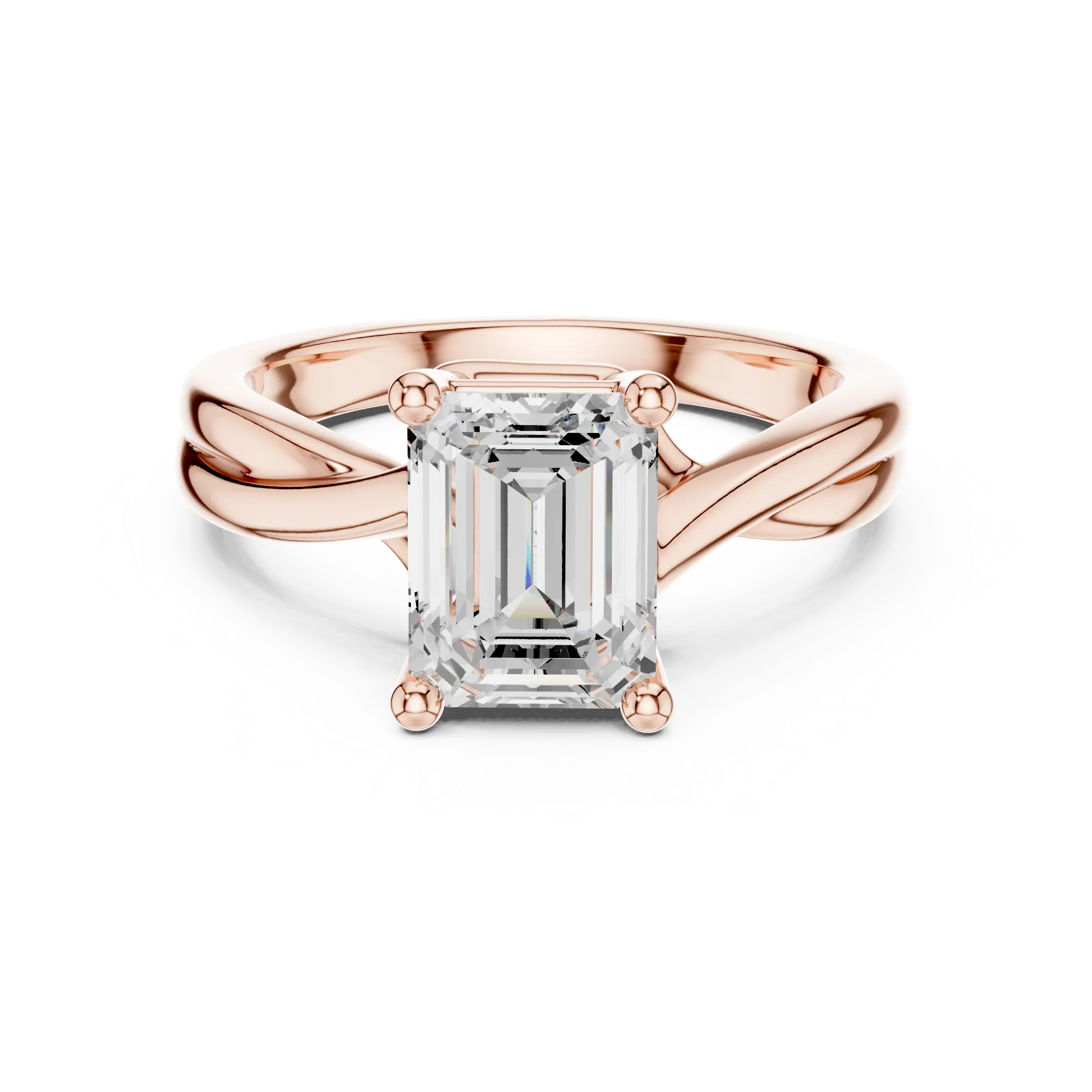 2.00 CT VVS1 D Color Emerald Cut Solitaire Diamond Engagement Ring