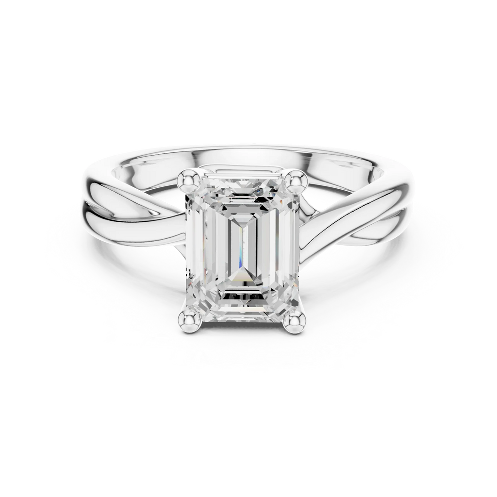 2.00 CT VVS1 D Color Emerald Cut Solitaire Diamond Engagement Ring