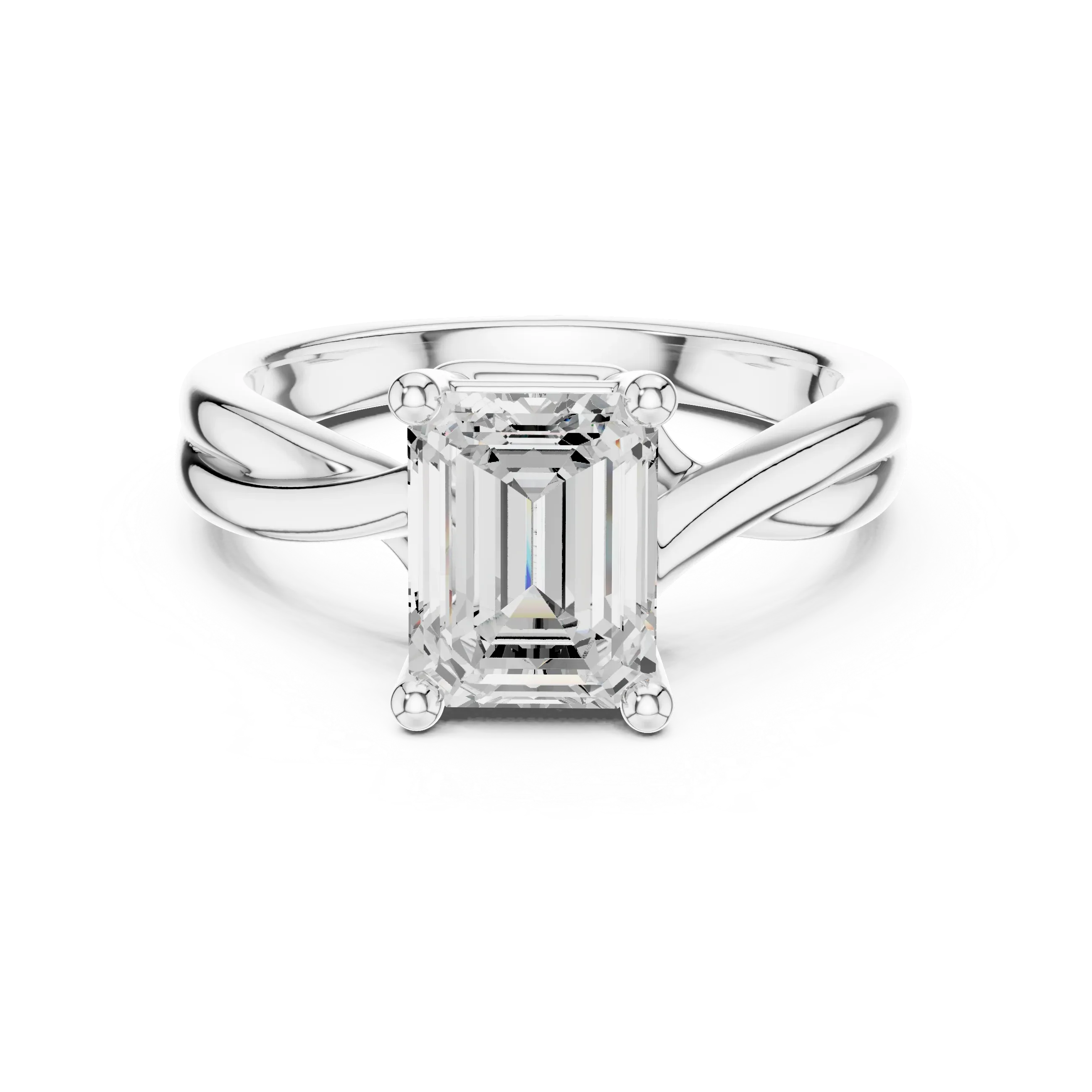 2.00 CT VVS1 D Color Emerald Cut Solitaire Diamond Engagement Ring
