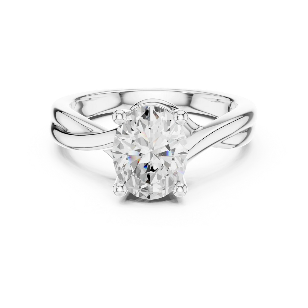 2.00 CT VVS1 D Color Oval Cut Solitaire Diamond Engagement Ring
