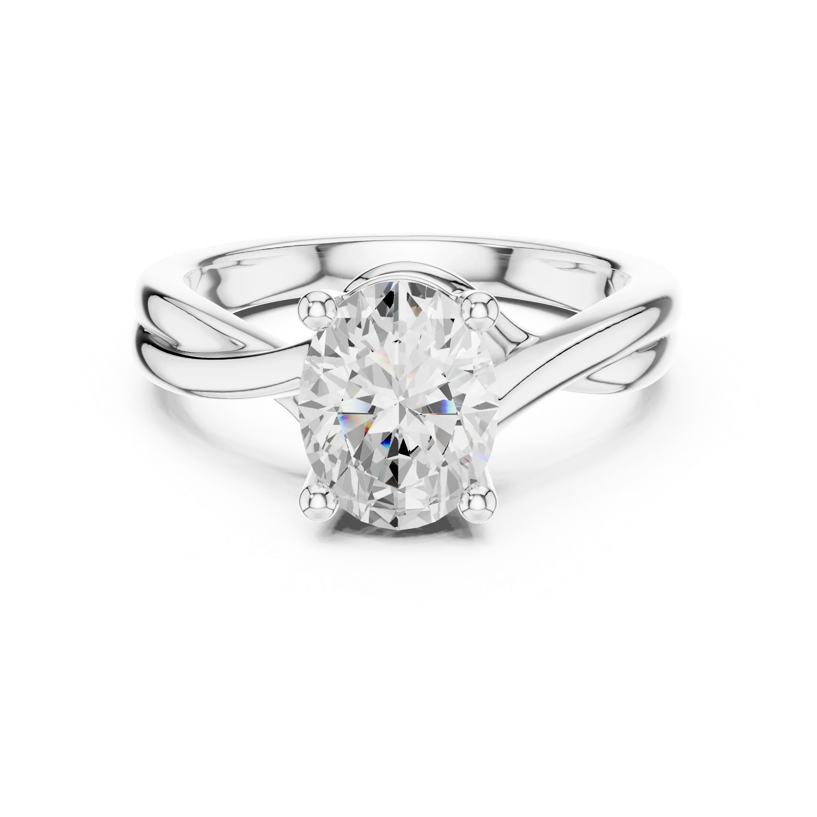 2.00 CT VVS1 D Color Oval Cut Solitaire Diamond Engagement Ring