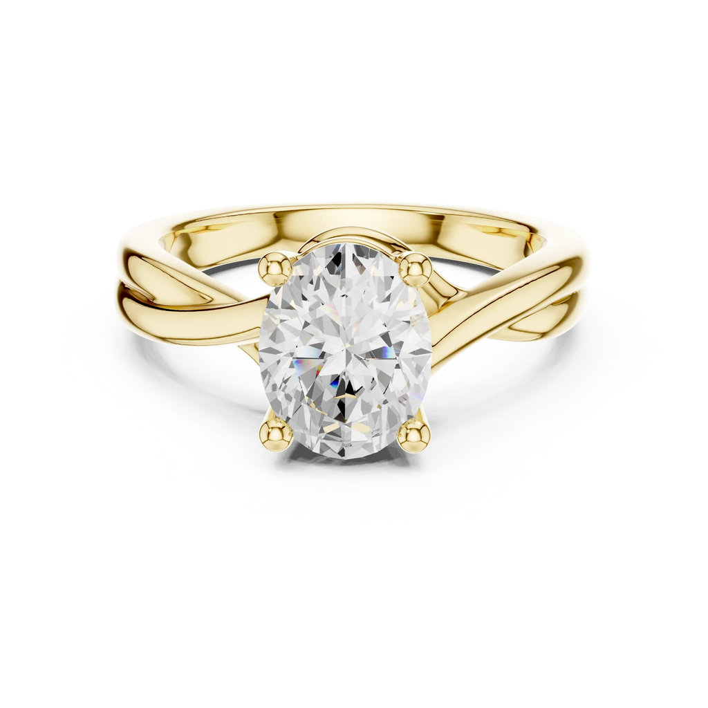 2.00 CT VVS1 D Color Oval Cut Solitaire Diamond Engagement Ring
