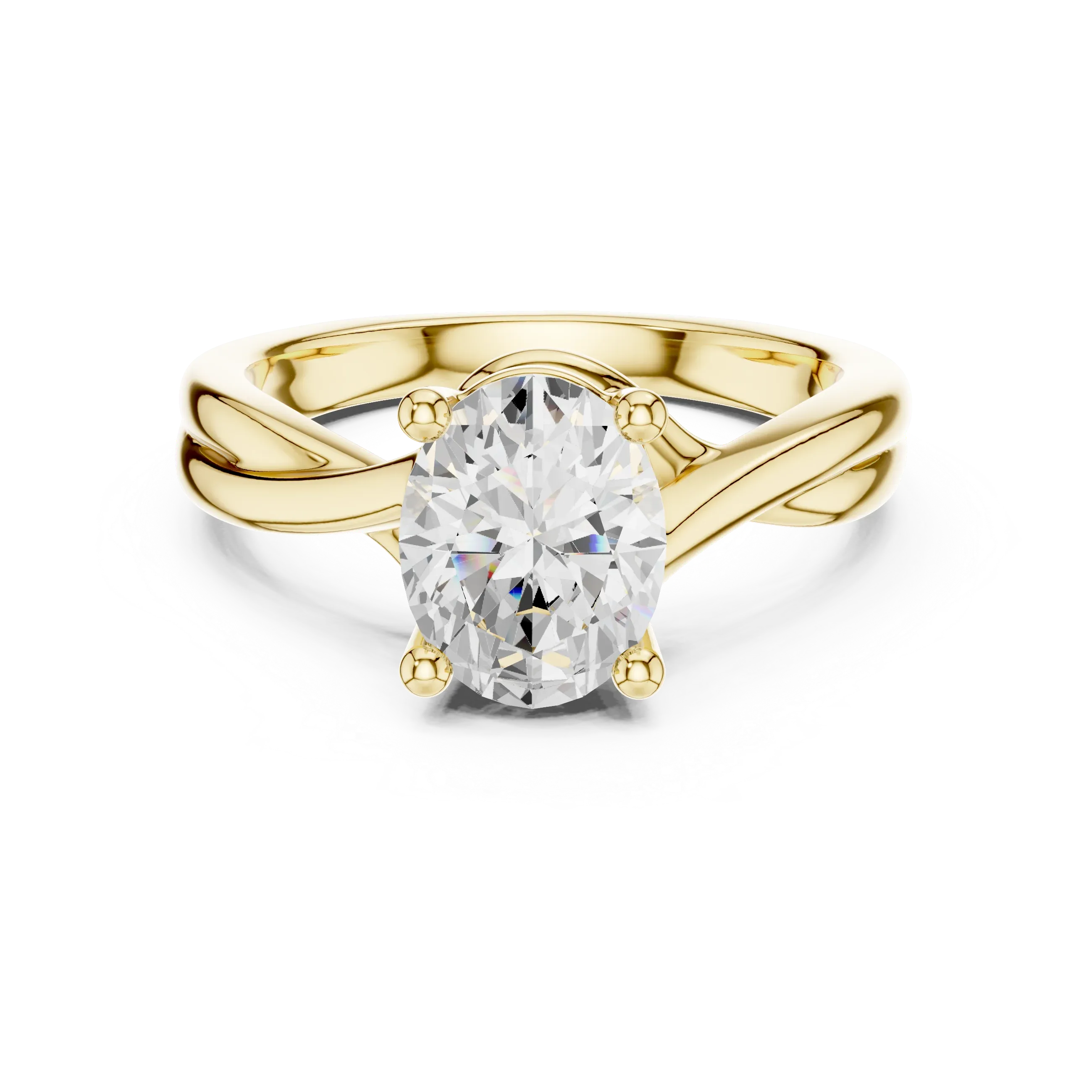 2.00 CT VVS1 D Color Oval Cut Solitaire Diamond Engagement Ring