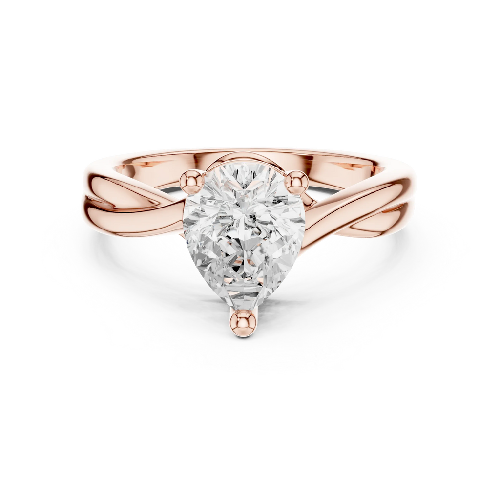 2.00 CT VVS1 D Color Pear Cut Solitaire Diamond Engagement Ring
