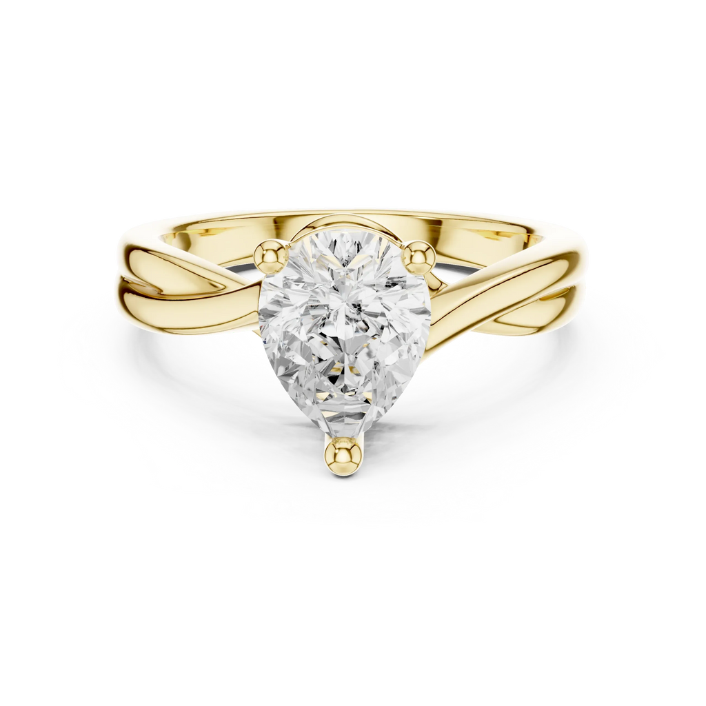 2.00 CT VVS1 D Color Pear Cut Solitaire Diamond Engagement Ring