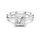 2.00 CT VVS1 D Color Princess Cut Solitaire Diamond Engagement Ring