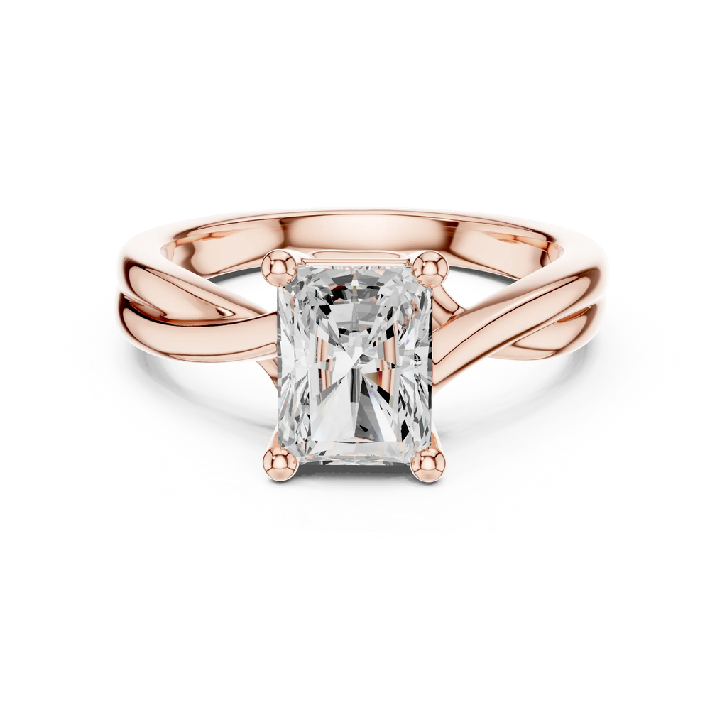 2.00 CT VVS1 D Color Radient Cut Solitaire Diamond Engagement Ring