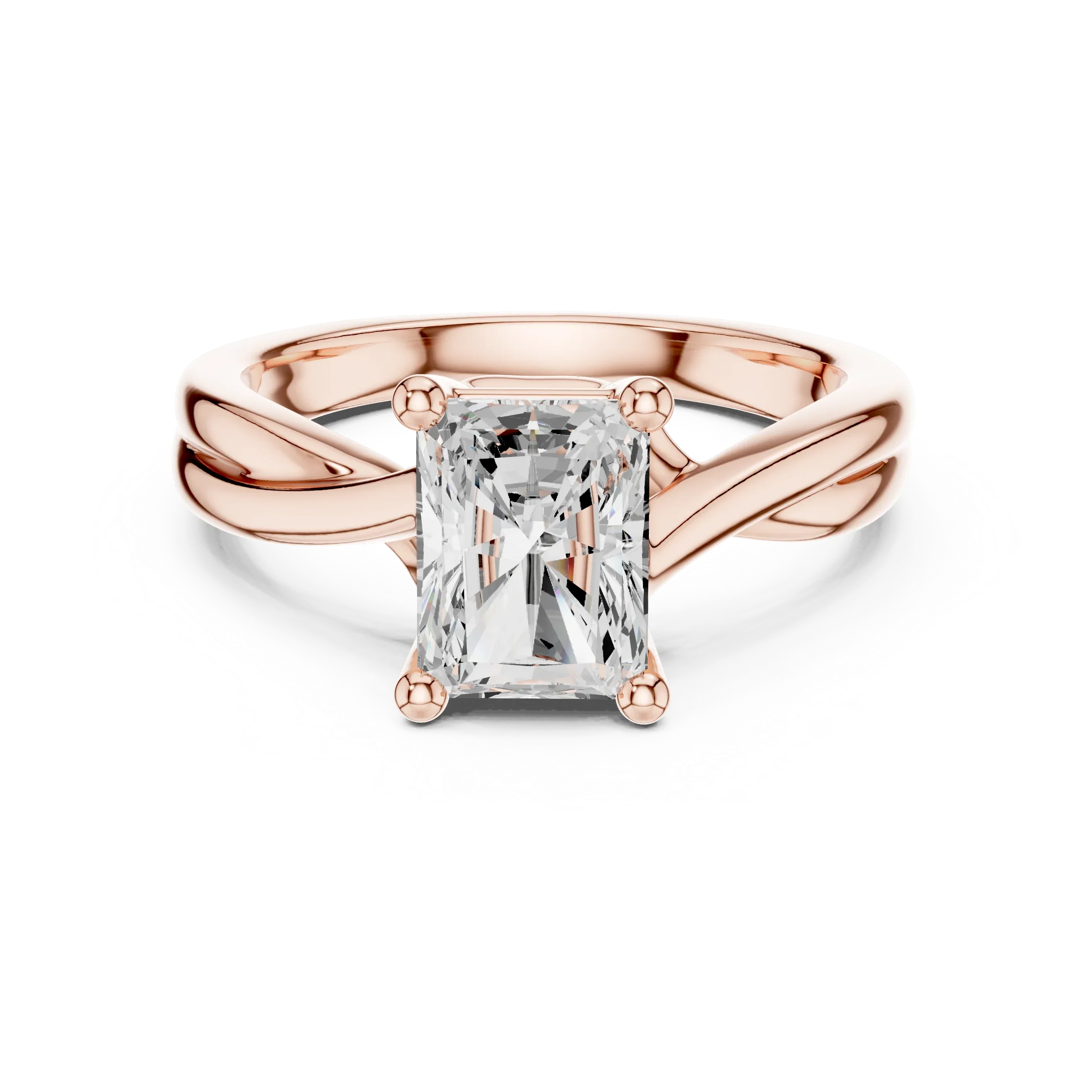 2.00 CT VVS1 D Color Radient Cut Solitaire Diamond Engagement Ring