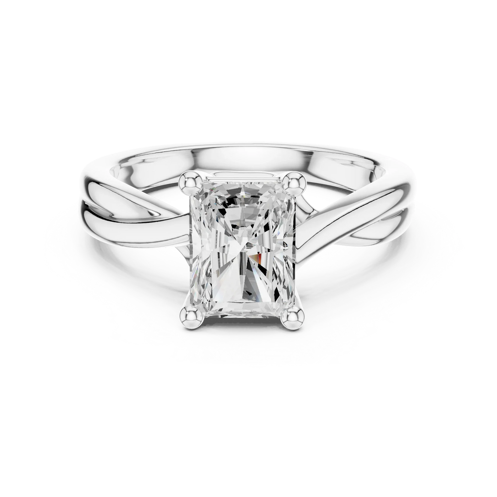 2.00 CT VVS1 D Color Radient Cut Solitaire Diamond Engagement Ring