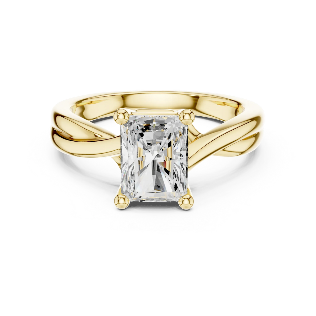 2.00 CT VVS1 D Color Radient Cut Solitaire Diamond Engagement Ring