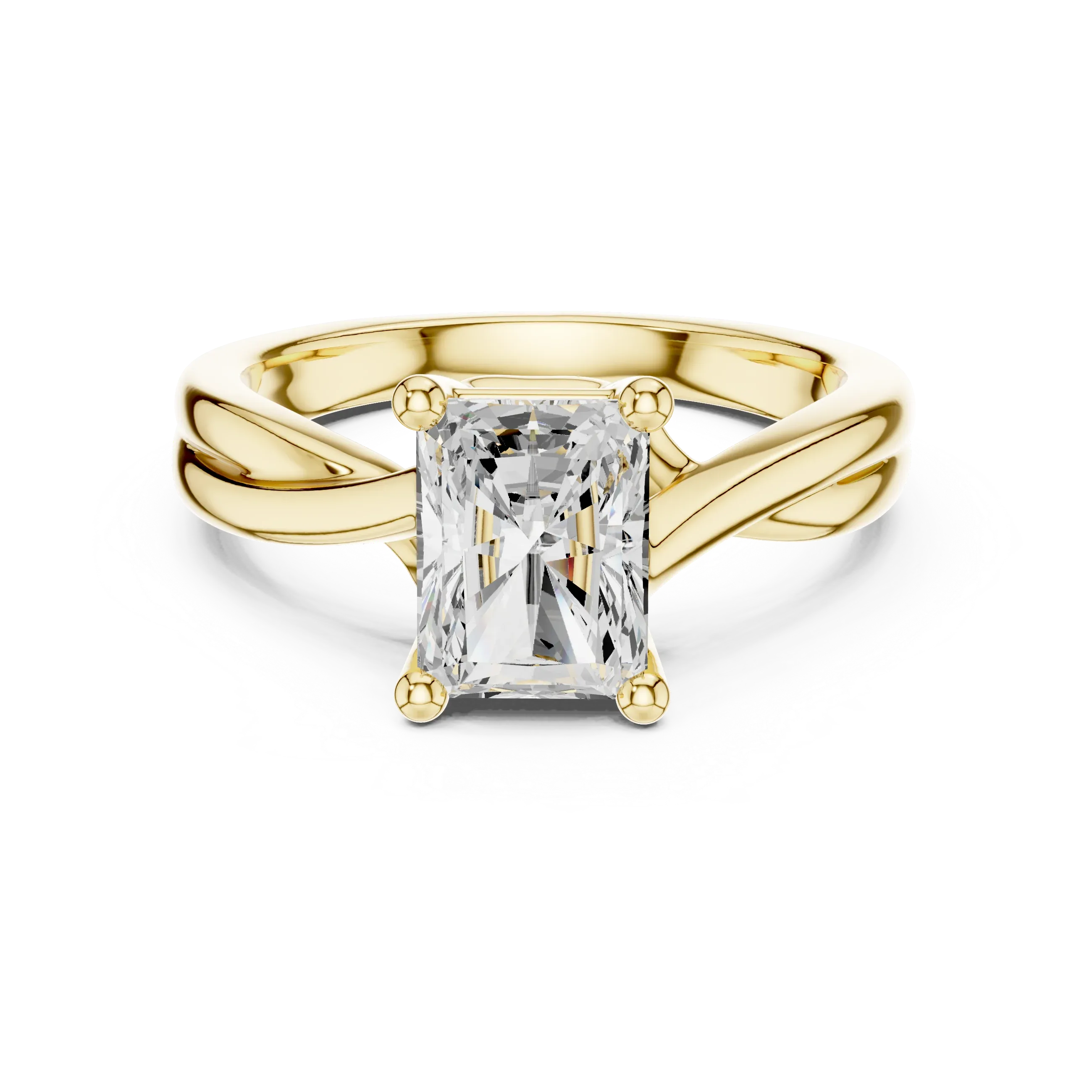 2.00 CT VVS1 D Color Radient Cut Solitaire Diamond Engagement Ring