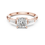 Cushion Cut 1.90 CTW Diamond Three Stone Engagement Ring VVS D Color