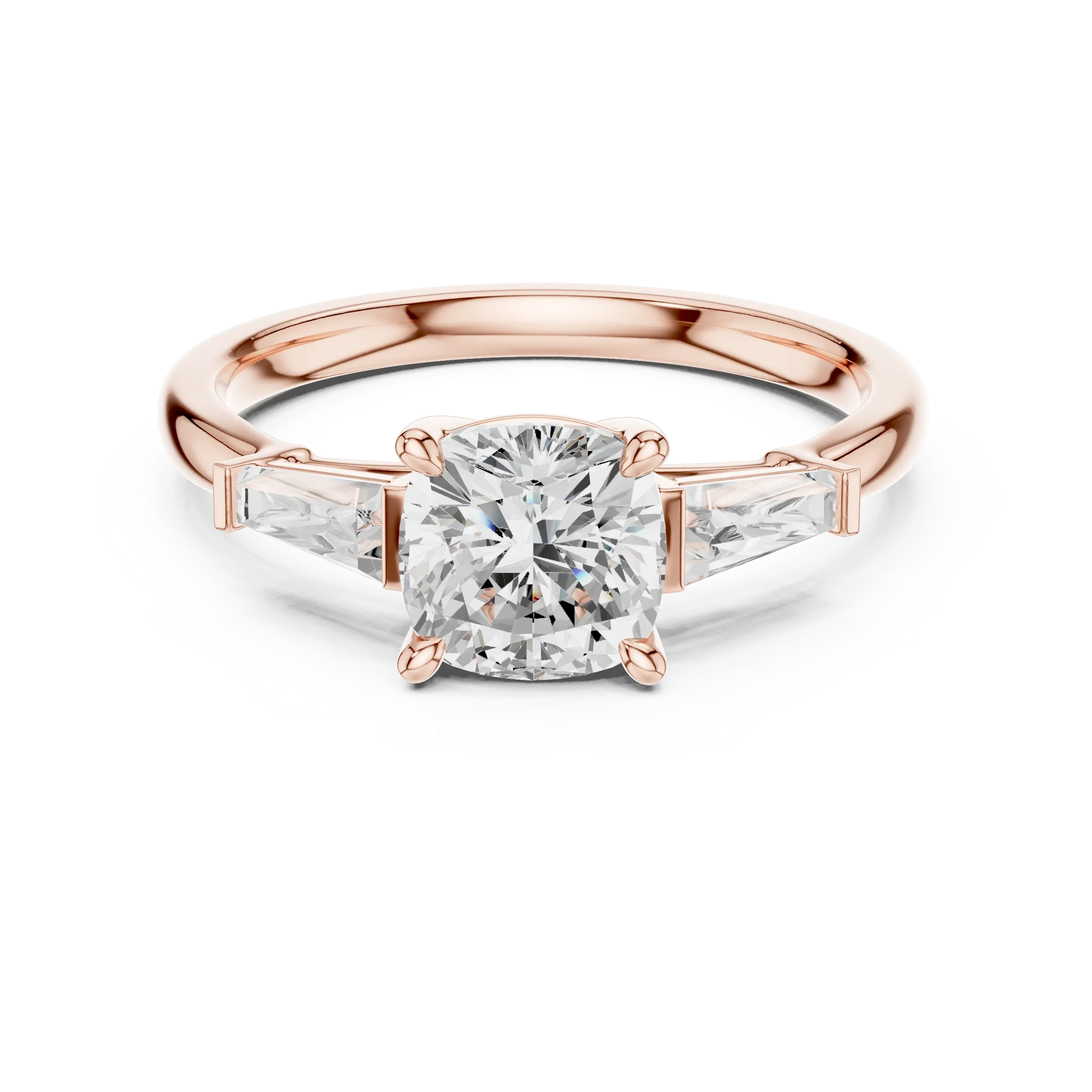Cushion Cut 1.90 CTW Diamond Three Stone Engagement Ring VVS D Color