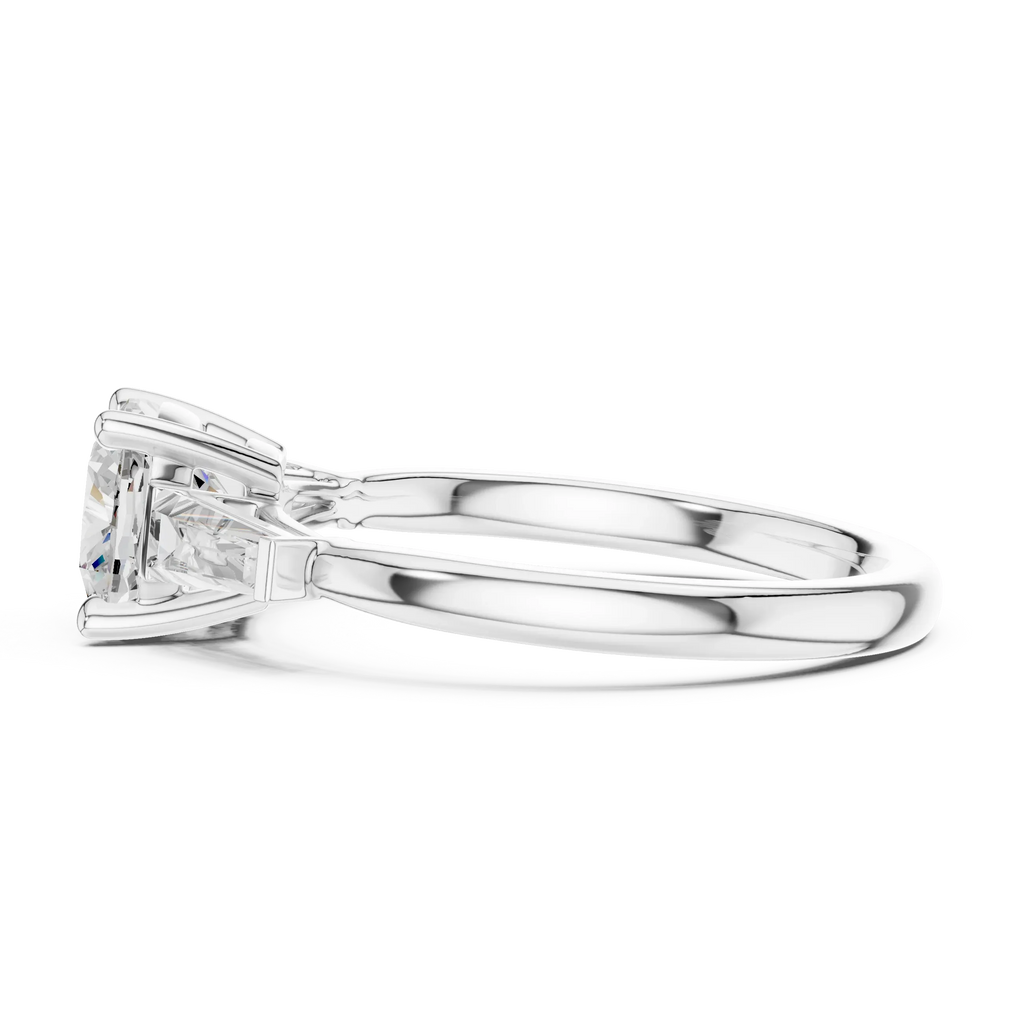 Cushion Cut 1.90 CTW Diamond Three Stone Engagement Ring VVS D Color