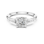 Cushion Cut 1.90 CTW Diamond Three Stone Engagement Ring VVS D Color