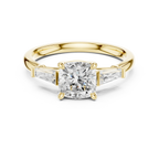 Cushion Cut 1.90 CTW Diamond Three Stone Engagement Ring VVS D Color