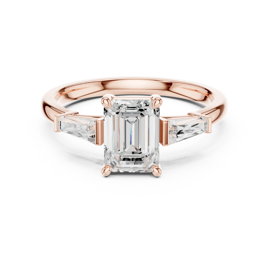 Emerald Cut 1.90 CTW Diamond Three Stone Engagement Ring VVS D Color