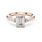 Emerald Cut 1.90 CTW Diamond Three Stone Engagement Ring VVS D Color